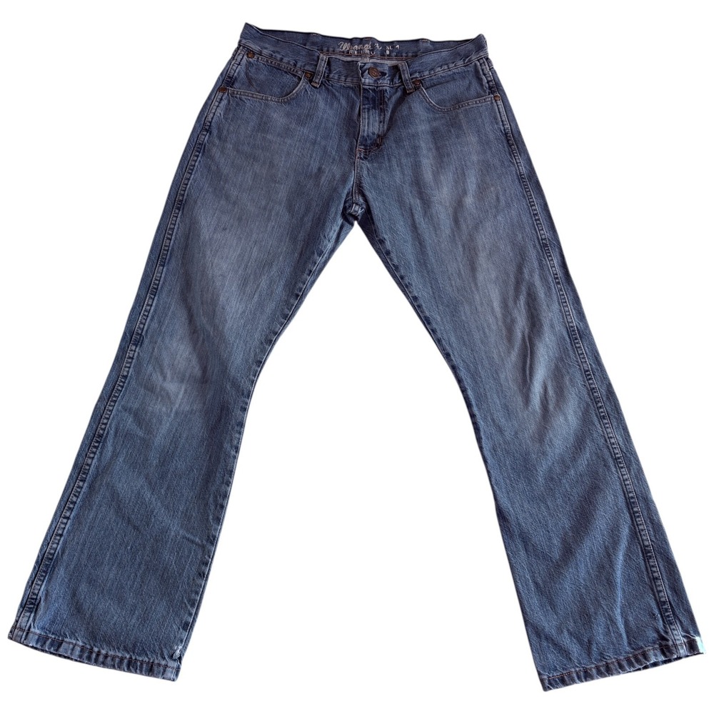 Wrangler Retro Slim Bootcut Jeans Mens 33x29.5 Blue Denim Stretch Medium Wash